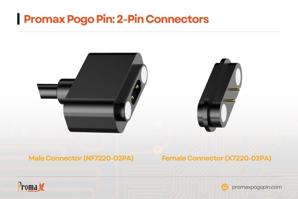 2 pin pogo pin cable connectors