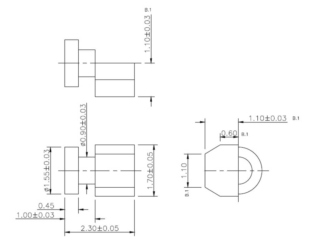 Precision turned part drawing