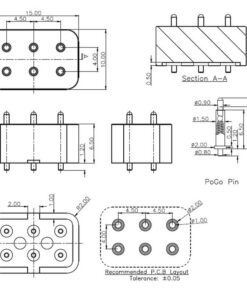 C1698-06R High Current Pogo Pin Connector