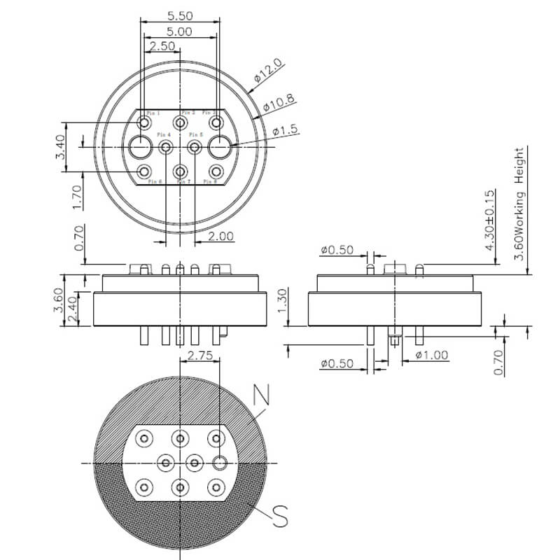 8Pin Waterproof Magnetic Connector