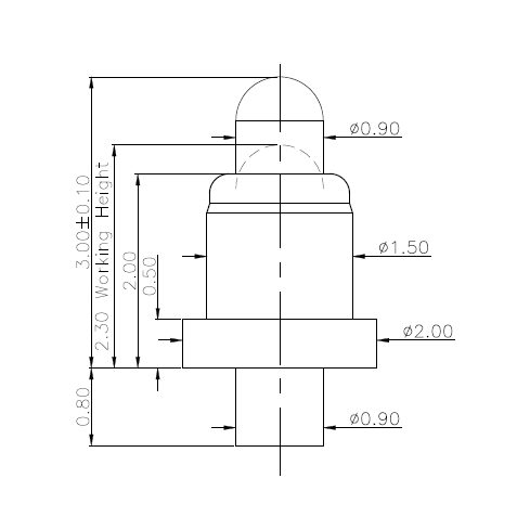 Though hole POGO PIN-NC2361-01R