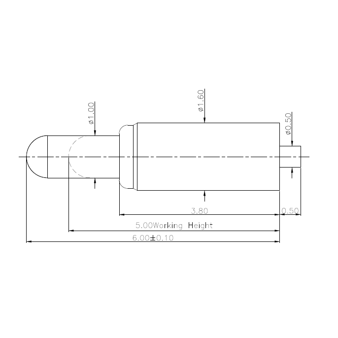 Though hole POGO PIN-NC3172-01PA