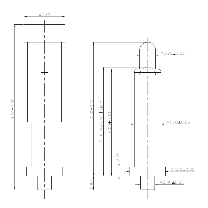 Though hole POGO PIN-NC2866-01RA