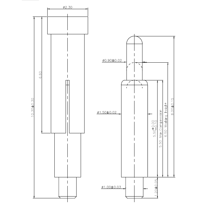 Though hole POGO PIN-NC3507-01RA