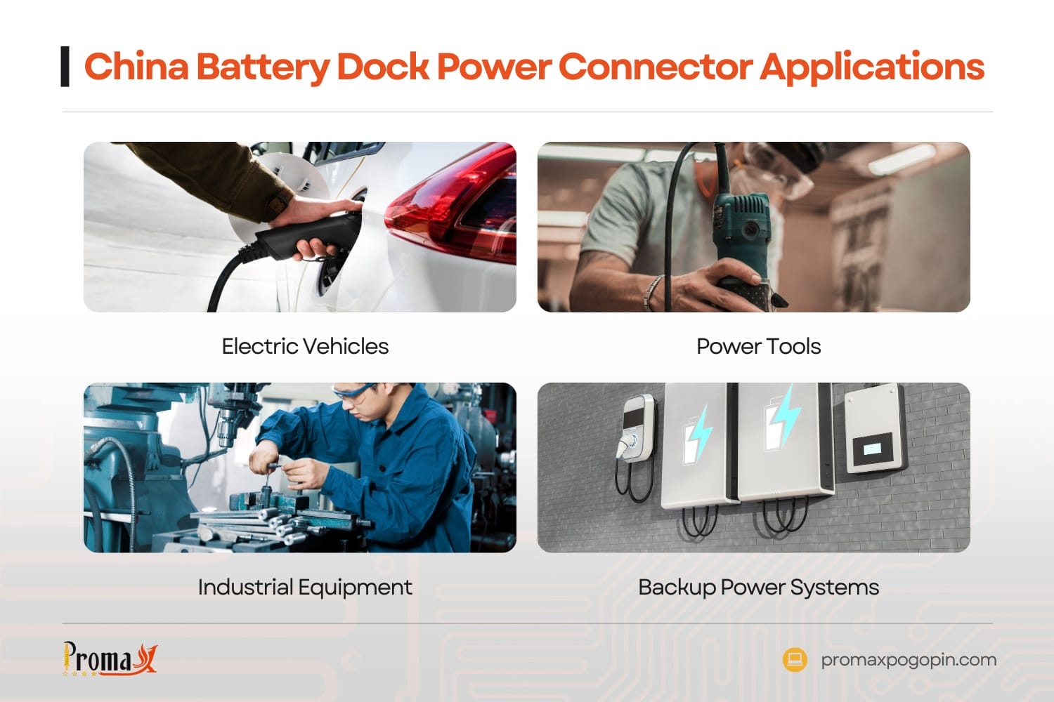 china battery dock power connector applications