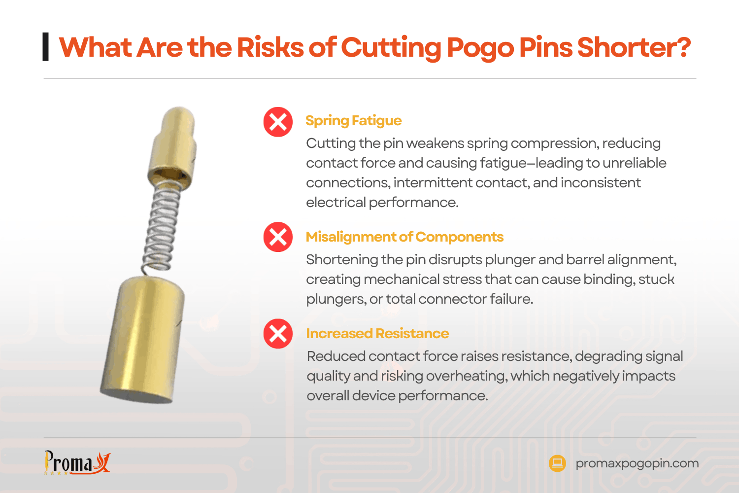 what are the risks of cutting pogo pins shorter