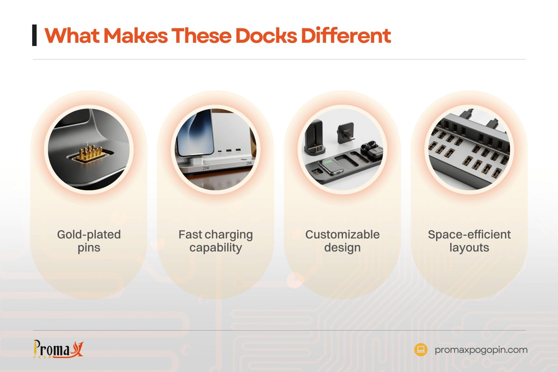 what makes these docks different pogo pin charging docks